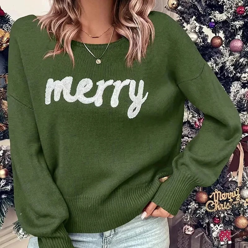 Angela® | Women's Merry Letter Christmas Jumper