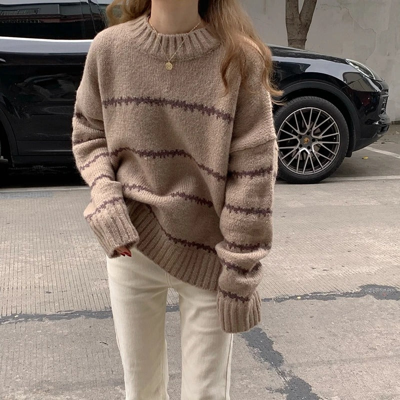 Celine® | Women's long-sleeved sweater with a striped print