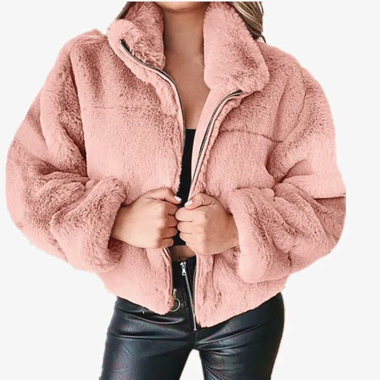 Eduarda | Winter fleece jacket with zip and stand-up collar