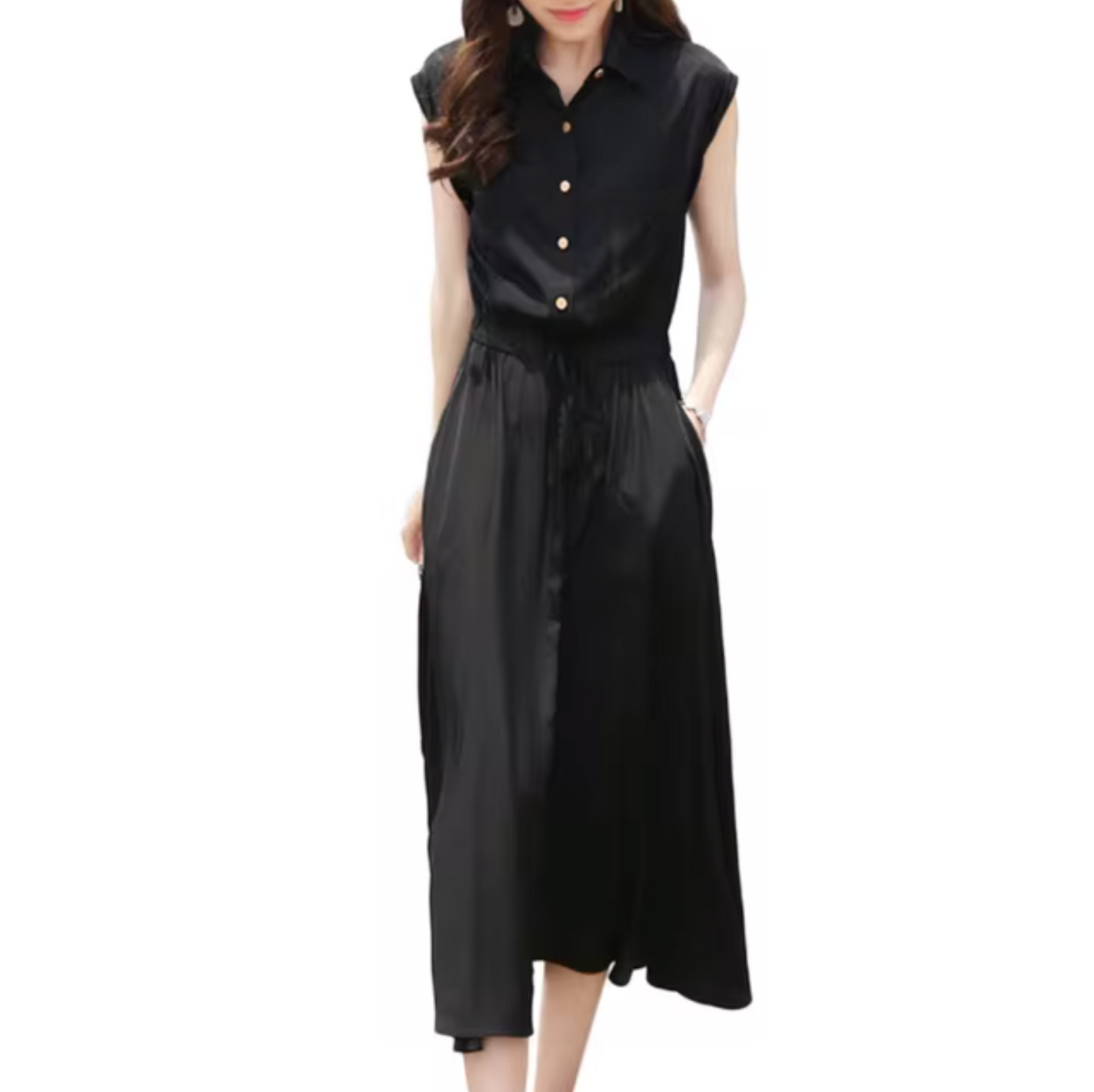 Bella® | Elegant sleeveless dress with drawstring