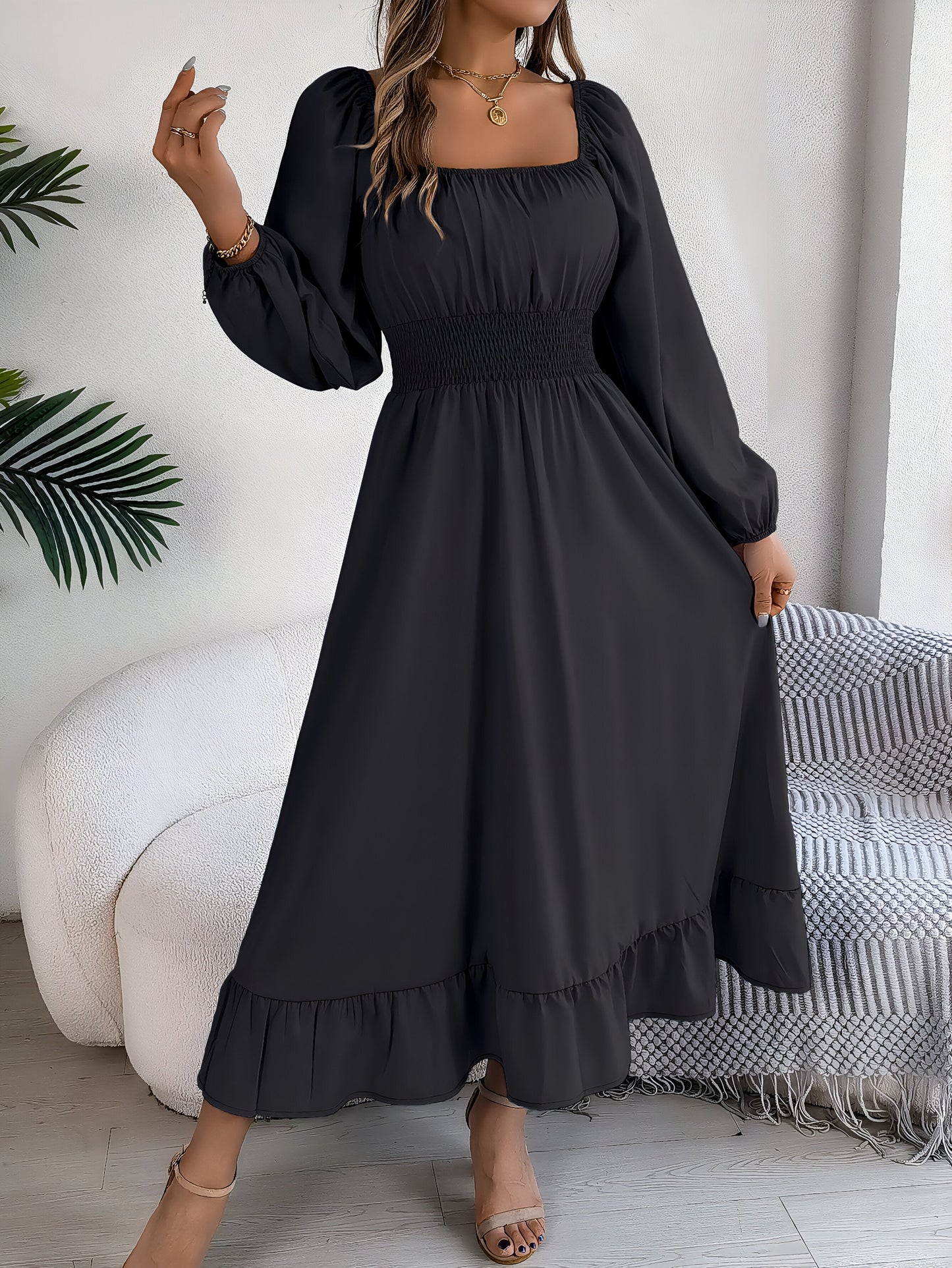 Alicia® | Women's High Waist Ruffle Bridesmaid Dress