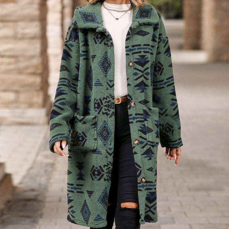 Azucena® | Classic coat with lapel print
