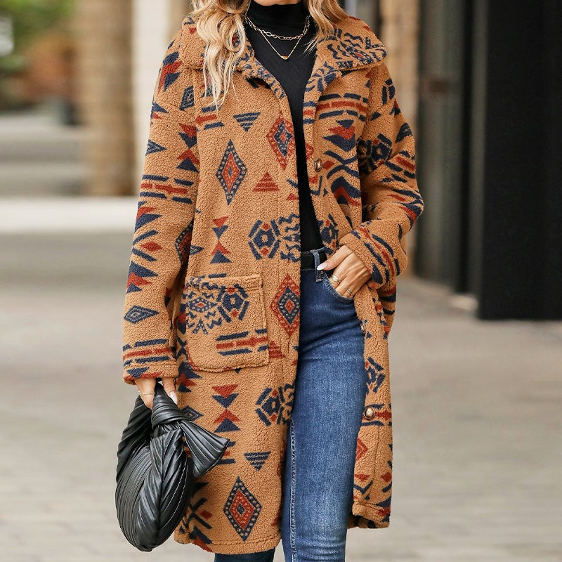Azucena® | Classic coat with lapel print