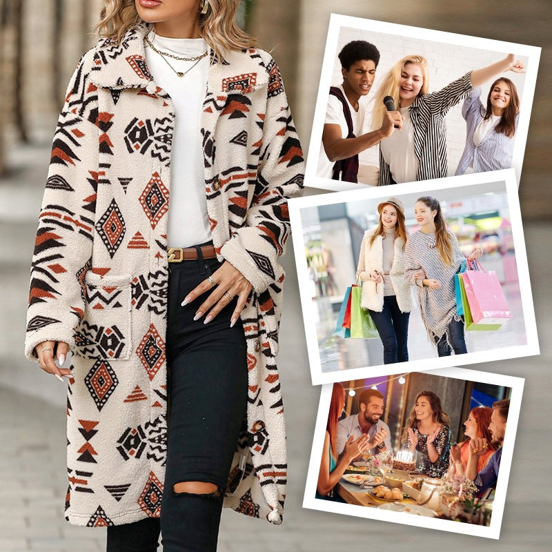Azucena® | Classic coat with lapel print