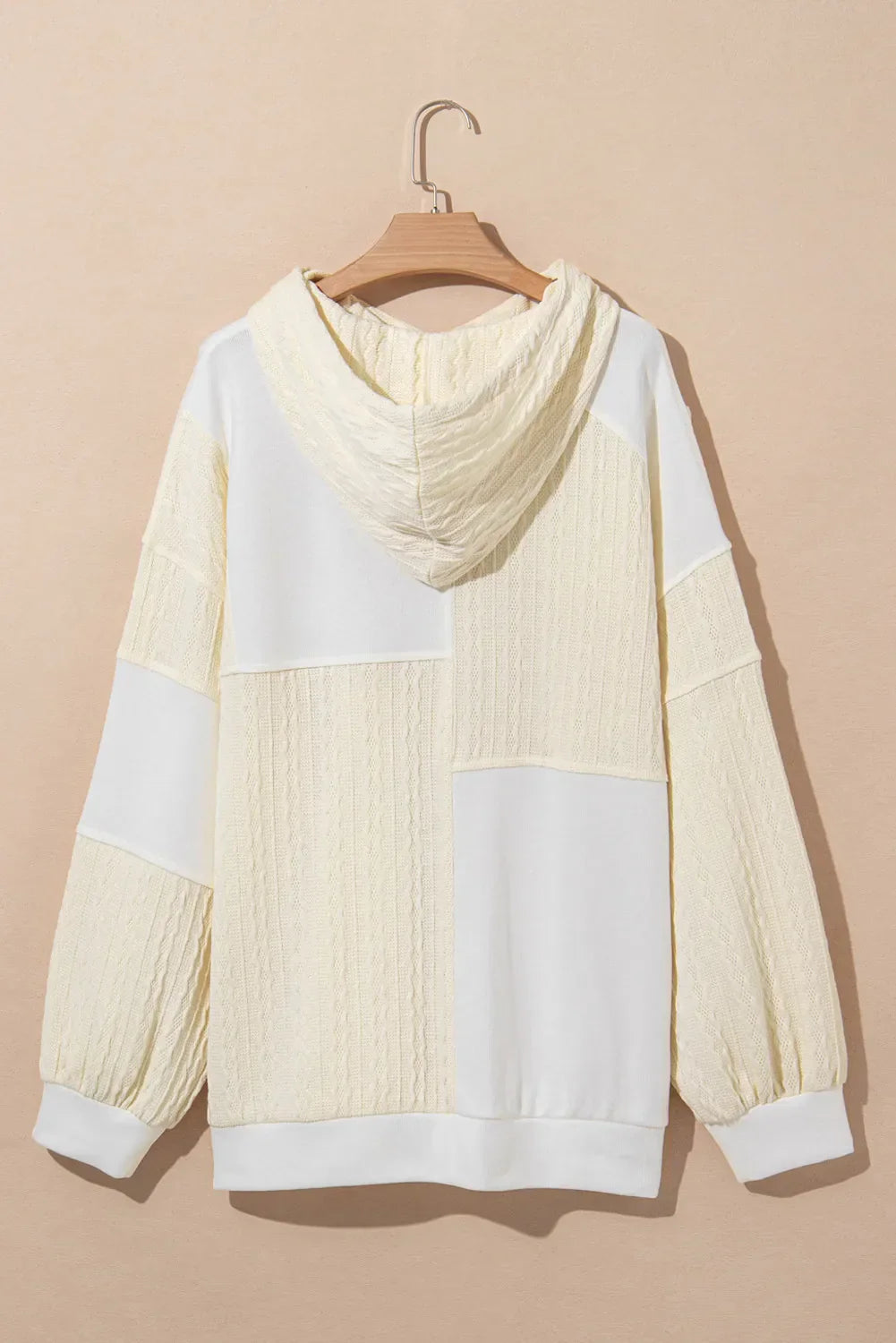 Beatriz® | Oversized long sleeve drawstring color block hoodie