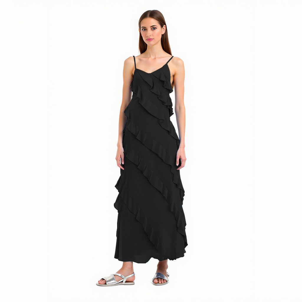 Kristen | Elegant Ruche Maxi Dress for Every Occasion
