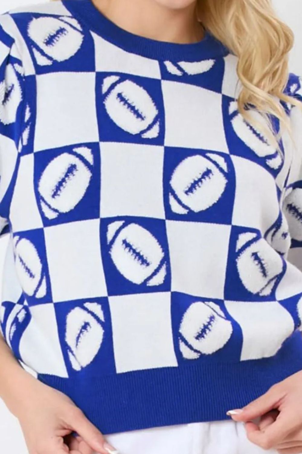 Annika® | Football sweater with a crew neck and short sleeves