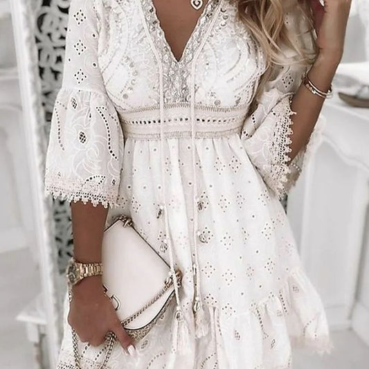 Andrea® | Short boho lace dress