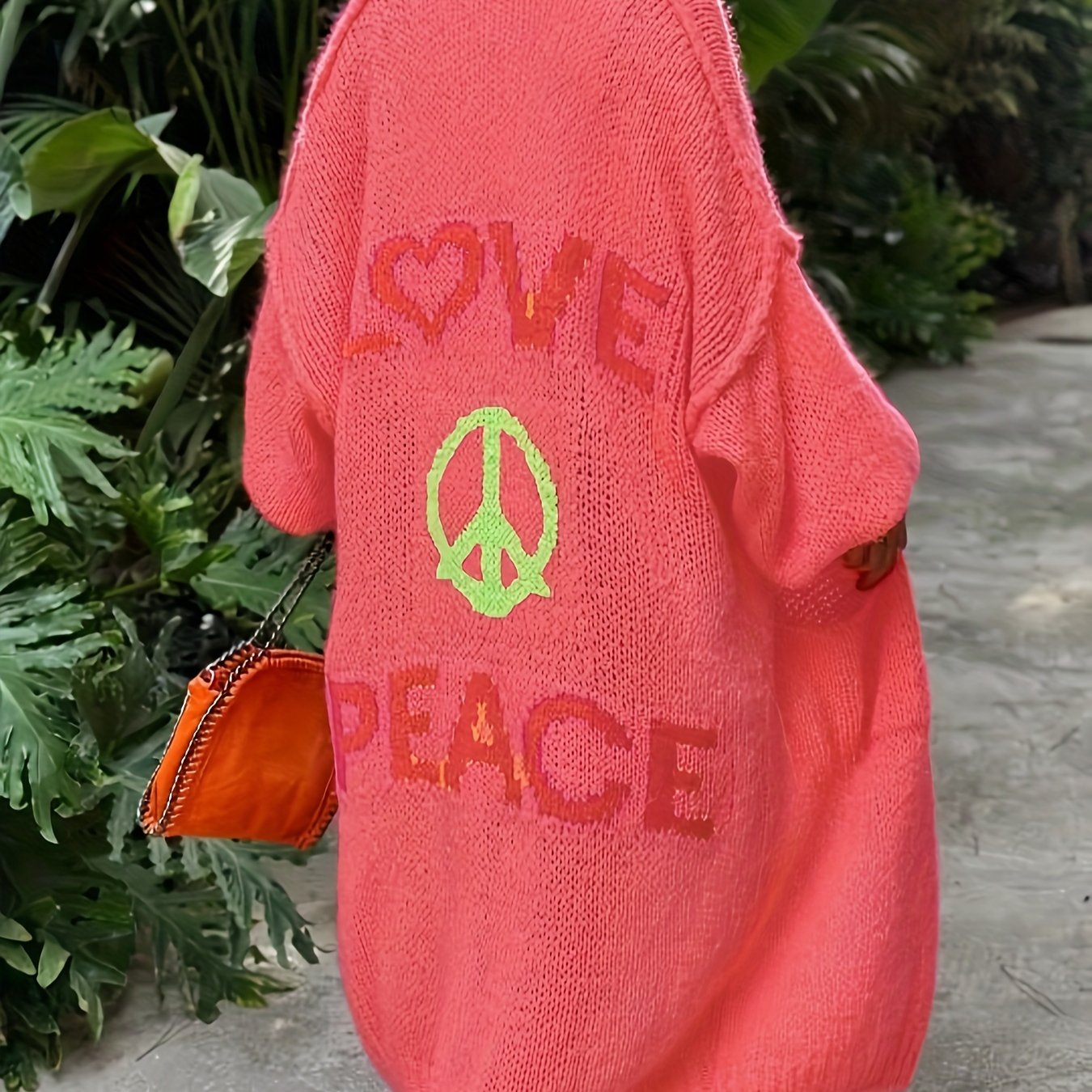 Clara® | Cardigan With Peace And Love Print