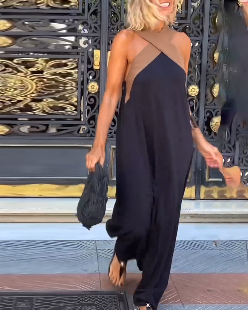 Camille | Elegant Maxi Cross Neck Dress for Special Occasions