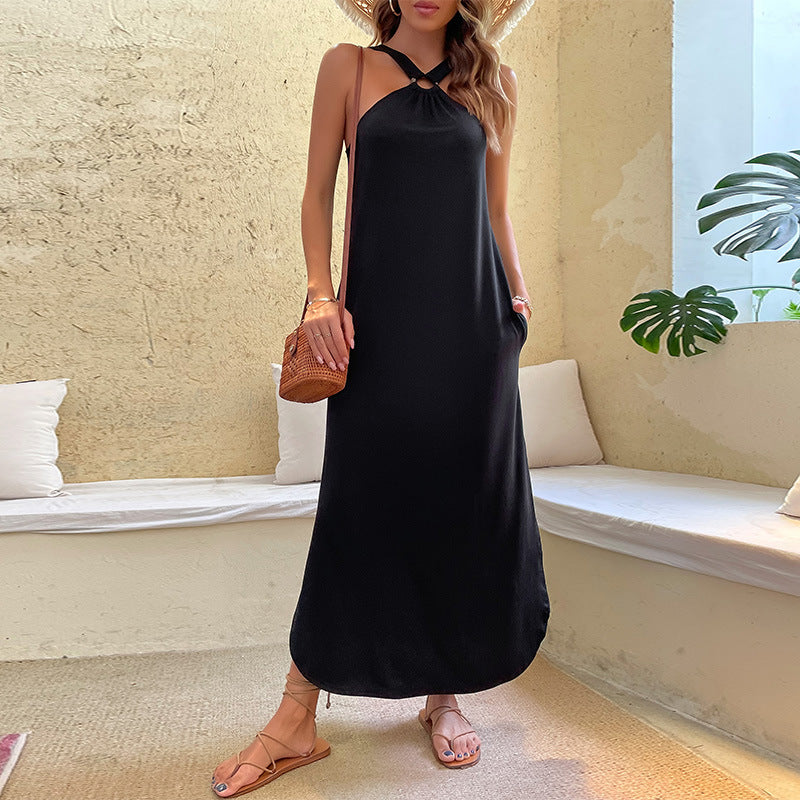 Brisa® | Long dress with stand-up collar Angelina