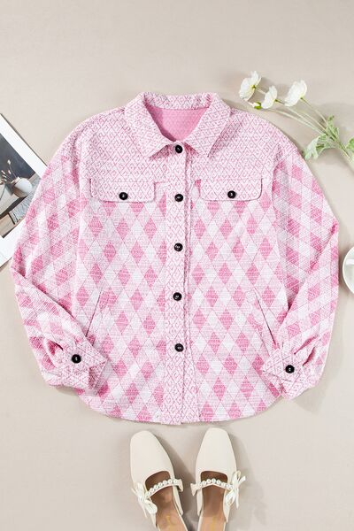 Bella® | Structured flap pocket jacket with geometric print