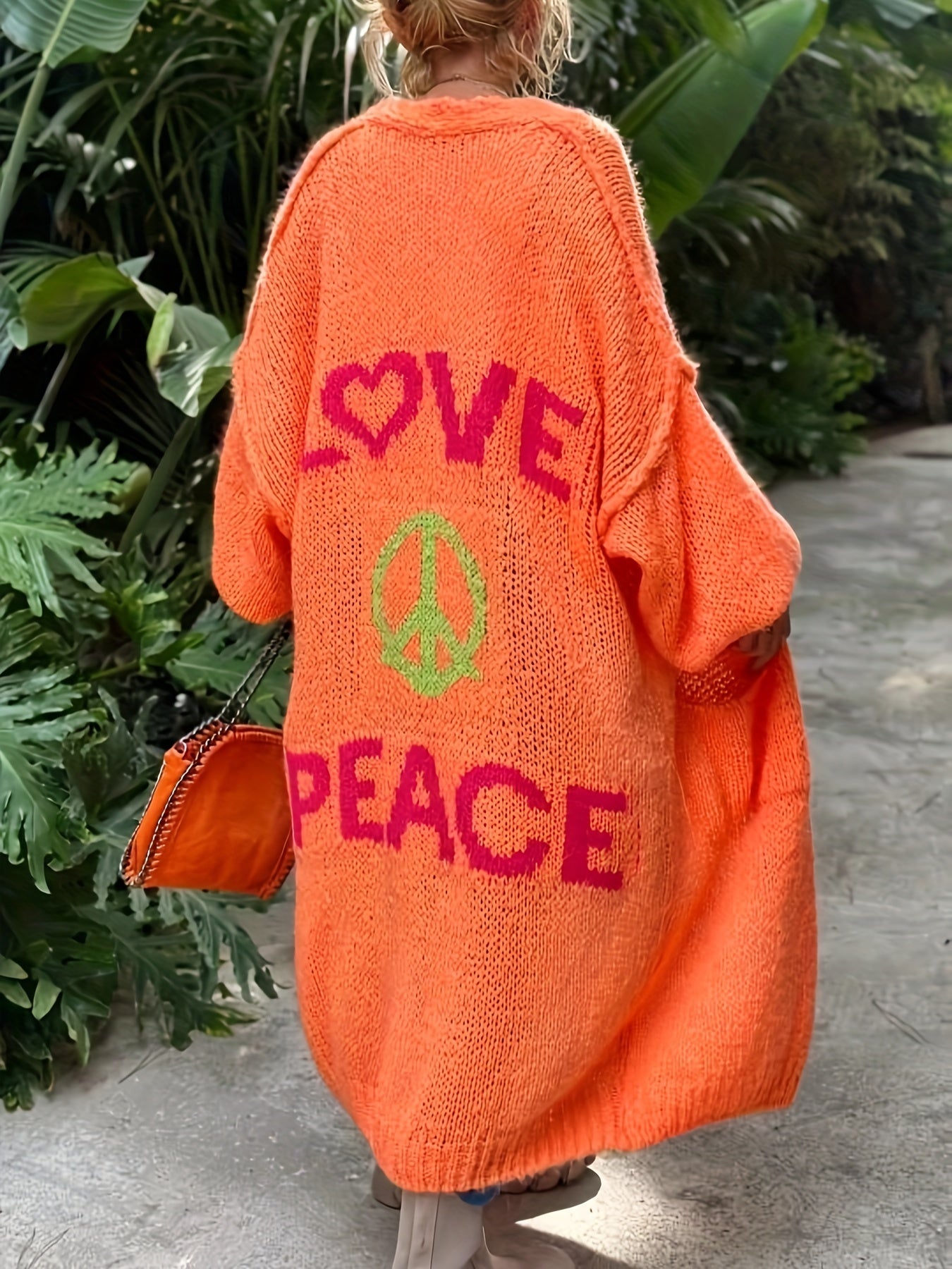 Clara® | Cardigan With Peace And Love Print
