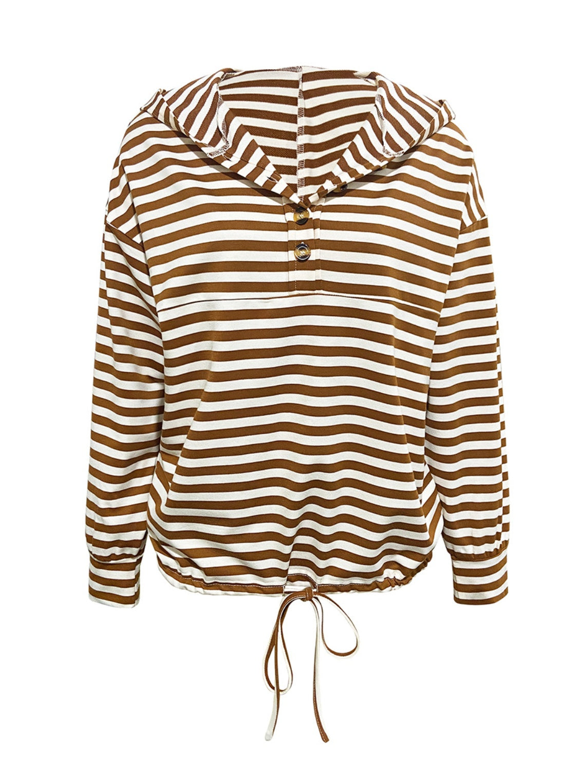 Eliana® | Striped drawstring hoodie with long sleeves
