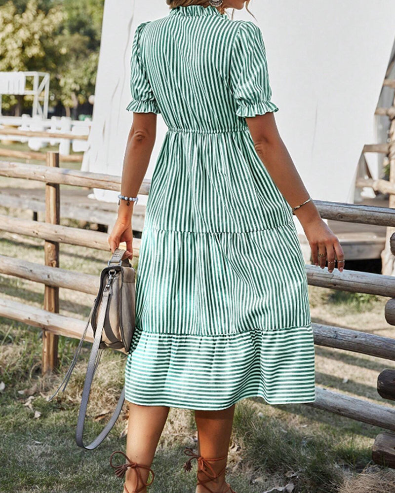 Mariah | Casual Midi A-Line Dress with V-Neck