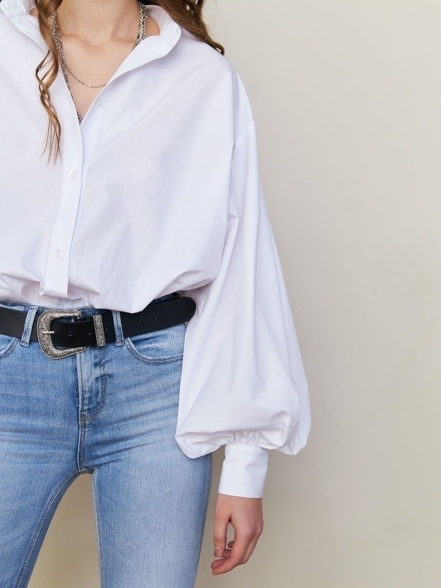 Blanca® | Cherry colored long sleeve puff shirt