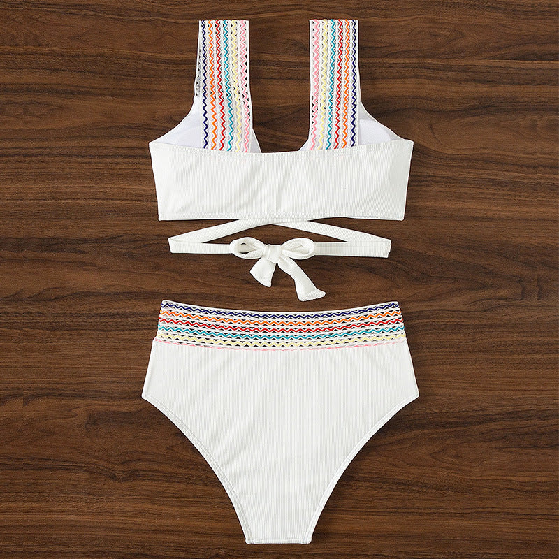 Angeline's® | Bikini with crossed shoulder straps and high waist
