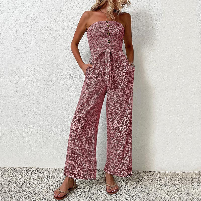 Claudia® | Purple jumpsuit with strapless bow