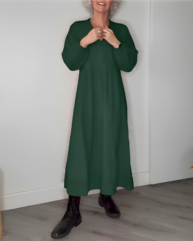Antonella® | Long, slimming dress with a V-neck