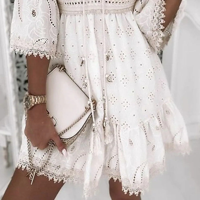 Andrea® | Short boho lace dress