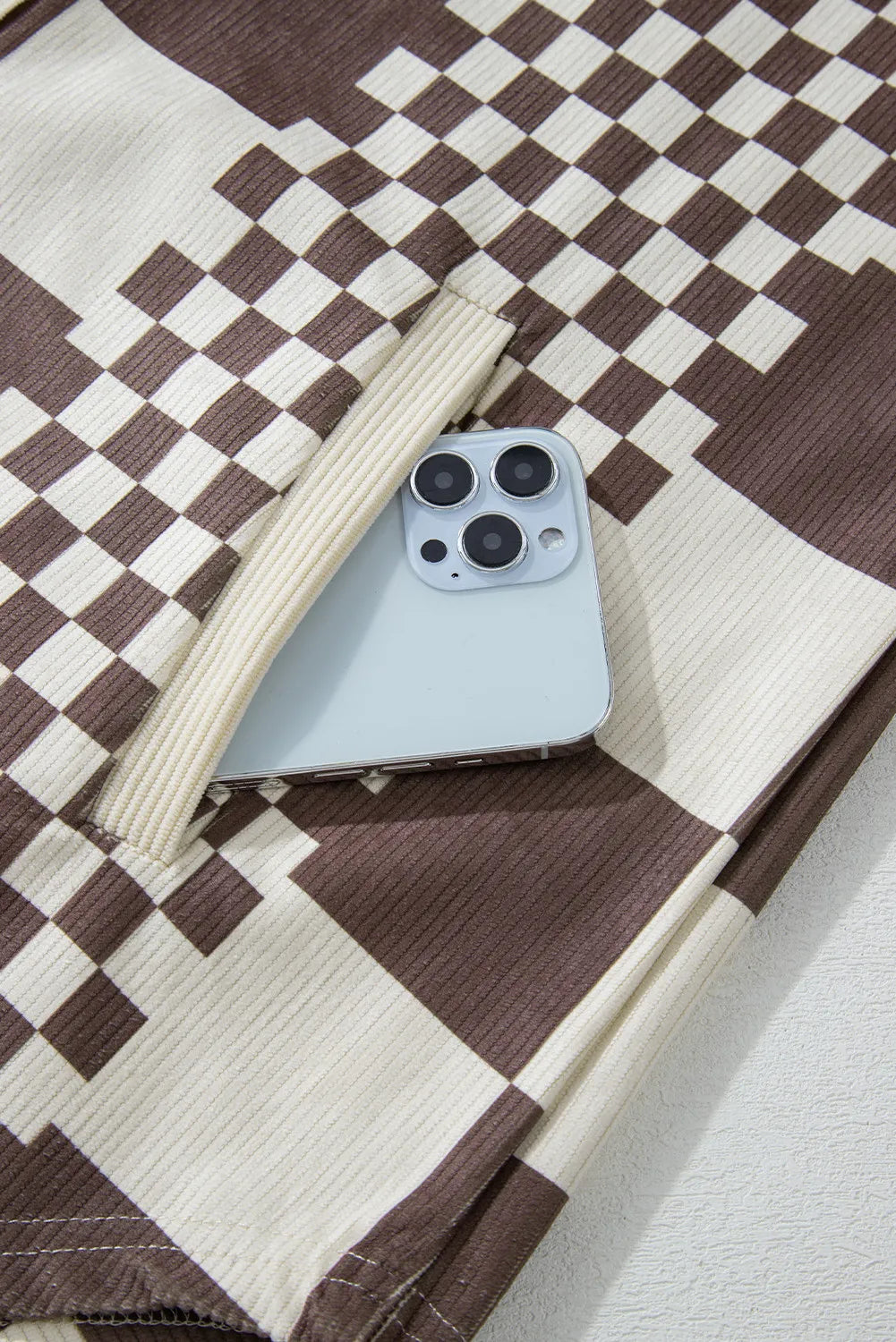 Ariadna® | Checked button-down jacket with pockets and long sleeves