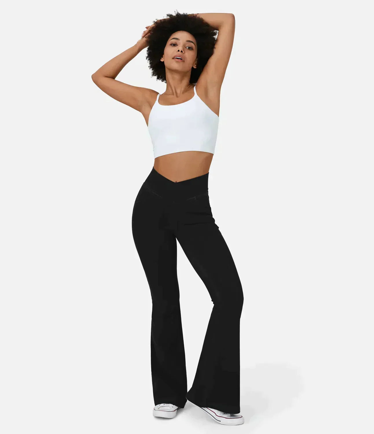 Aurora® | Women'S High-Waisted Retro Flare Pants With Crossover Waistband