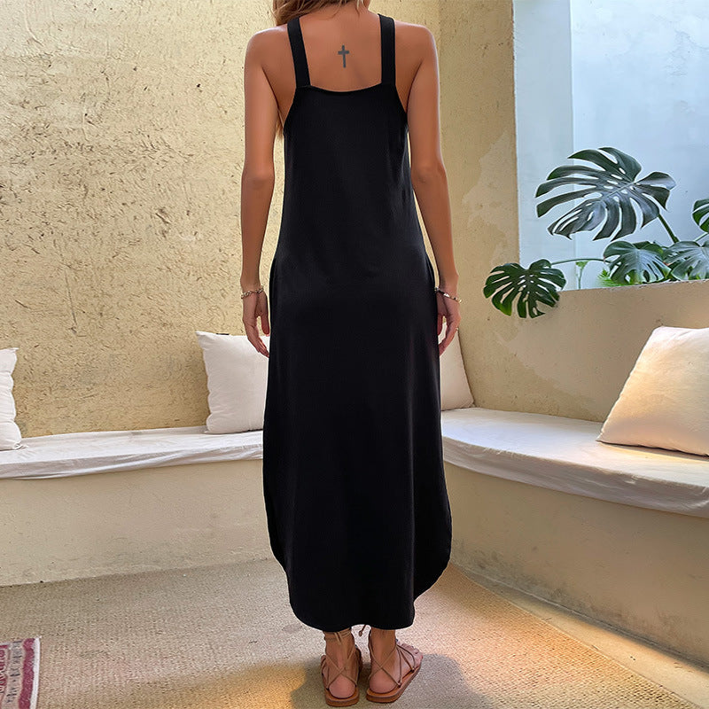 Brisa® | Long dress with stand-up collar Angelina