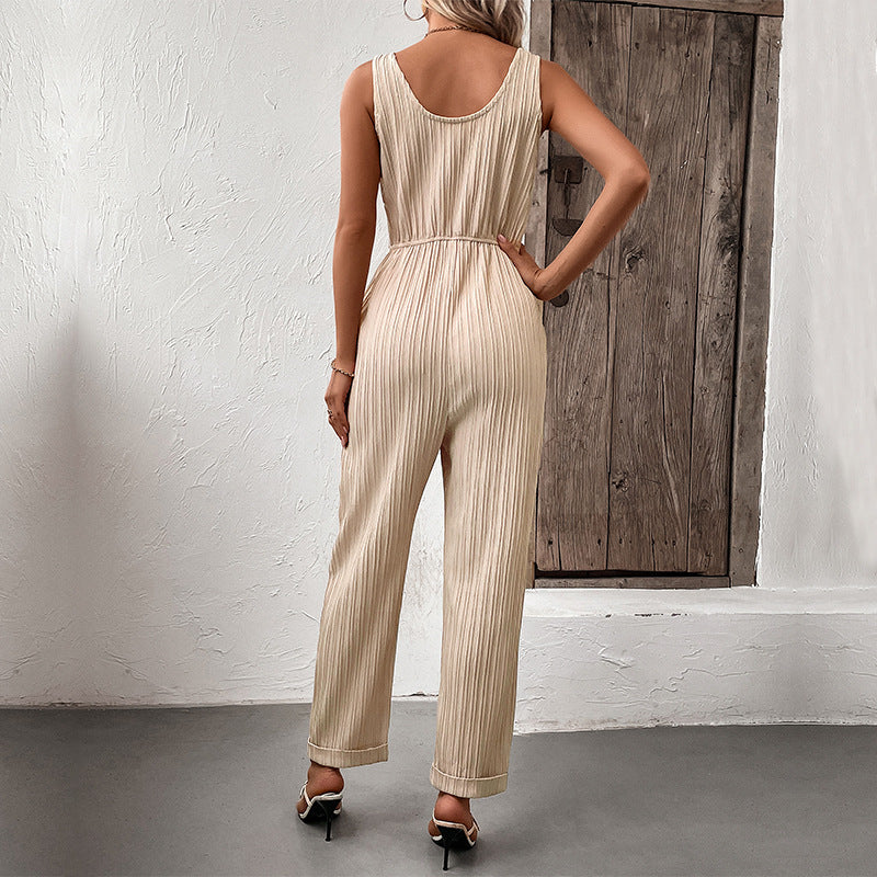 Anita® | Pleated jumpsuit with a tie at the waist