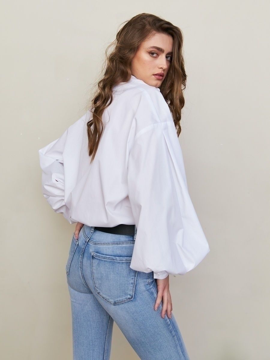 Blanca® | Cherry colored long sleeve puff shirt