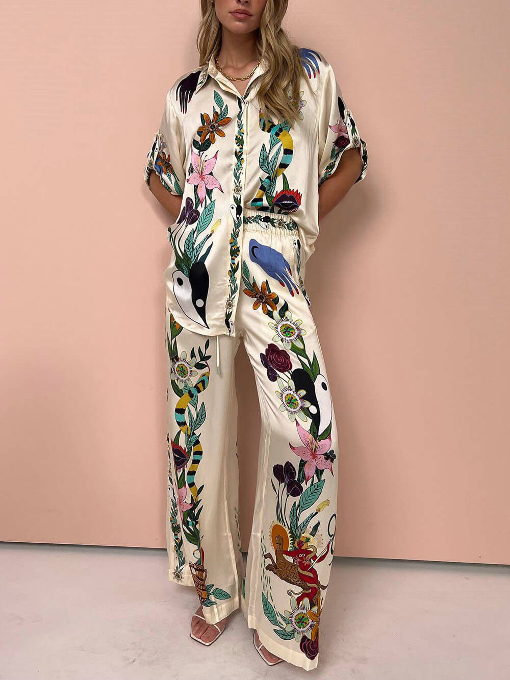 Brozna® | Stylish Satin Set [Blouse + Pants]