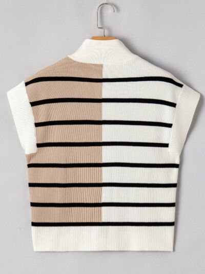 Dalia® | Striped half zip sweater vest