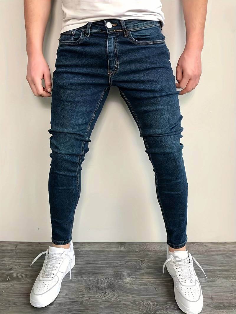 Men’s Slim Fit Jeans – Stretch Denim – Zip Fly – Tapered Casual Everyday Wear