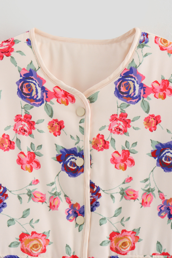 Carla® | Street V-neck Loose Cardigan Fashion Print Cotton Coat for Women