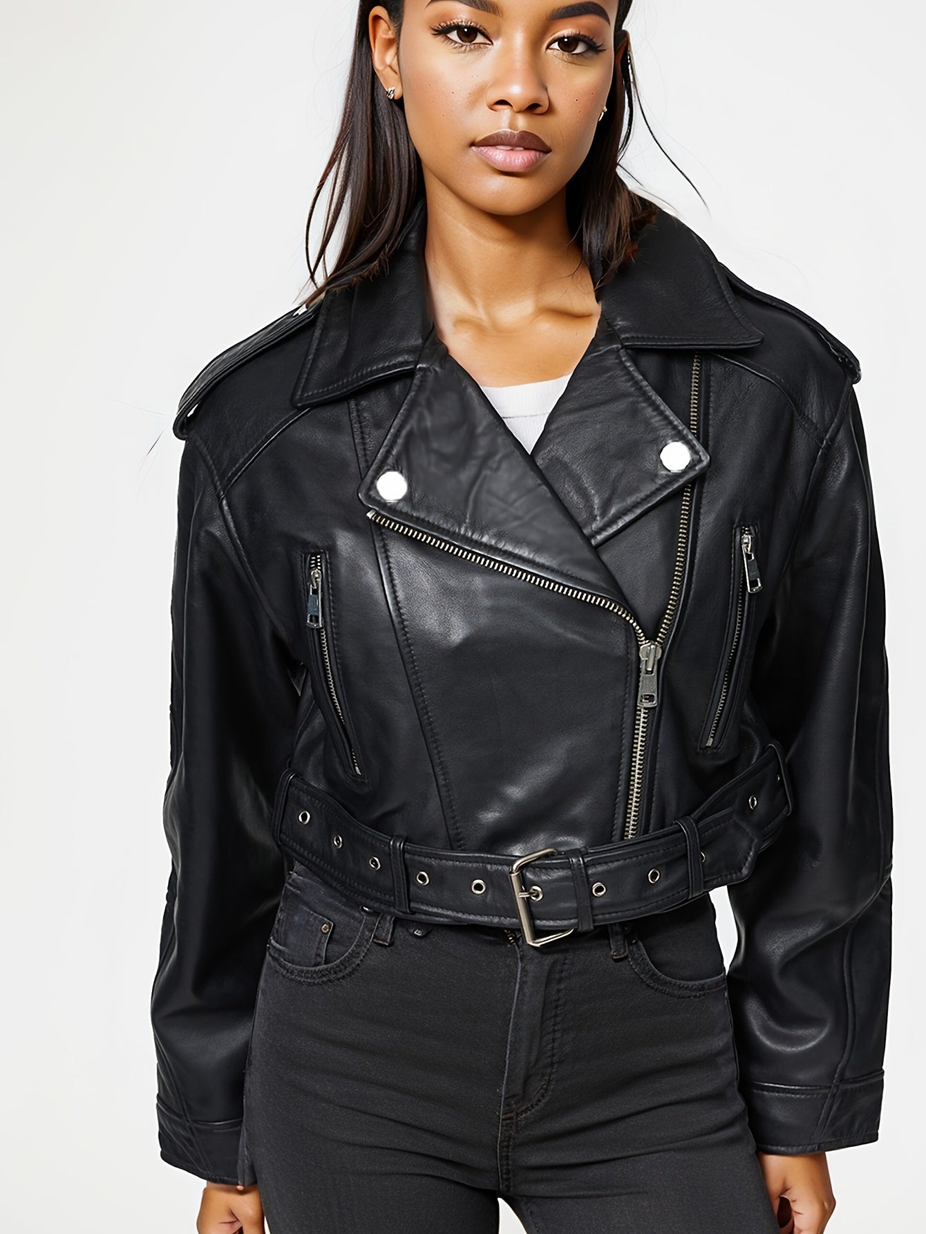 Catalina® | Leather jacket with adjustable belt