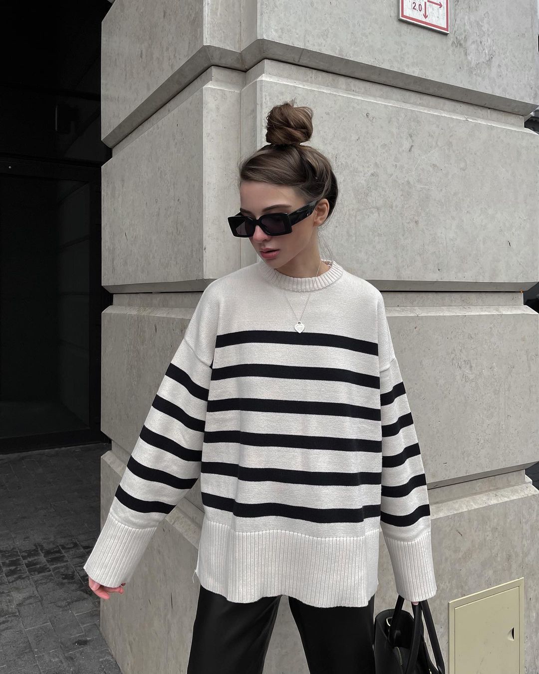 Cassandra® | White striped mesh blouse