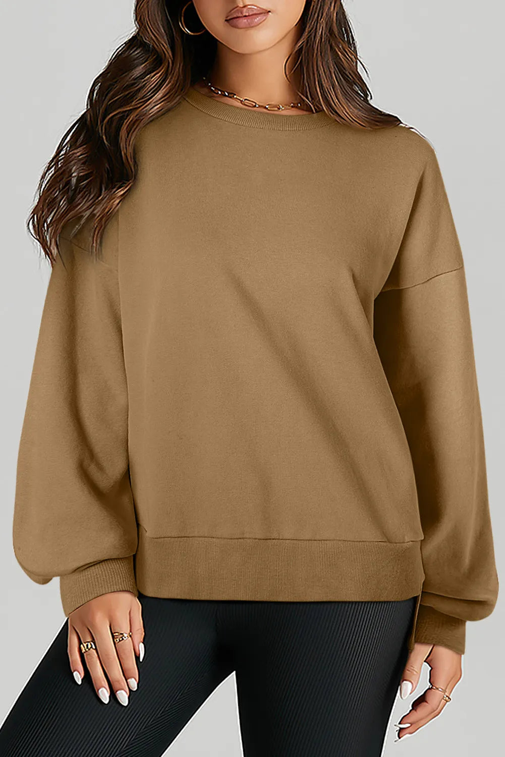 Claudia® | Long-sleeved sweatshirt with a high, low crew neck