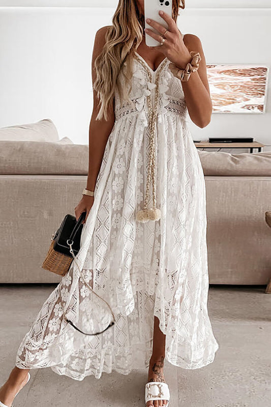 Elisa® | Midi dress in mullet with lace and ruffles