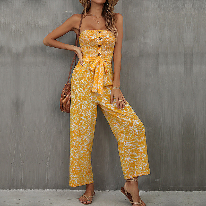 Claudia® | Purple jumpsuit with strapless bow