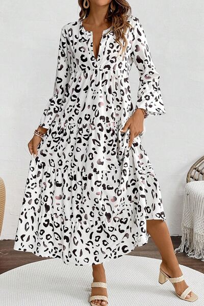 Celeste® | Long sleeve leopard print dress