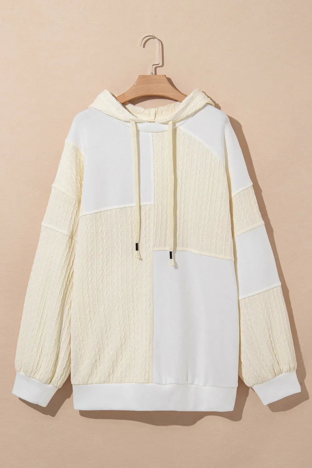 Beatriz® | Oversized long sleeve drawstring color block hoodie