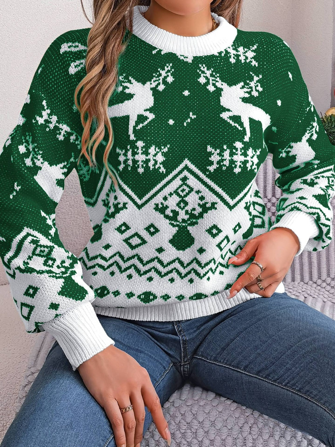 Dalia® | Christmas Element crew neck long sleeve sweater