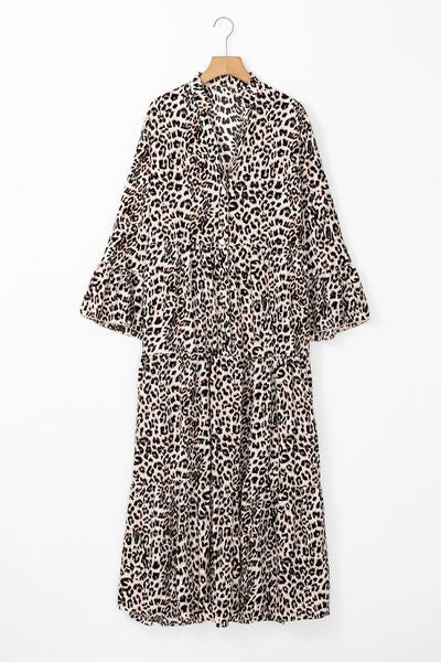 Diana® | Long sleeve leopard print maxi dress