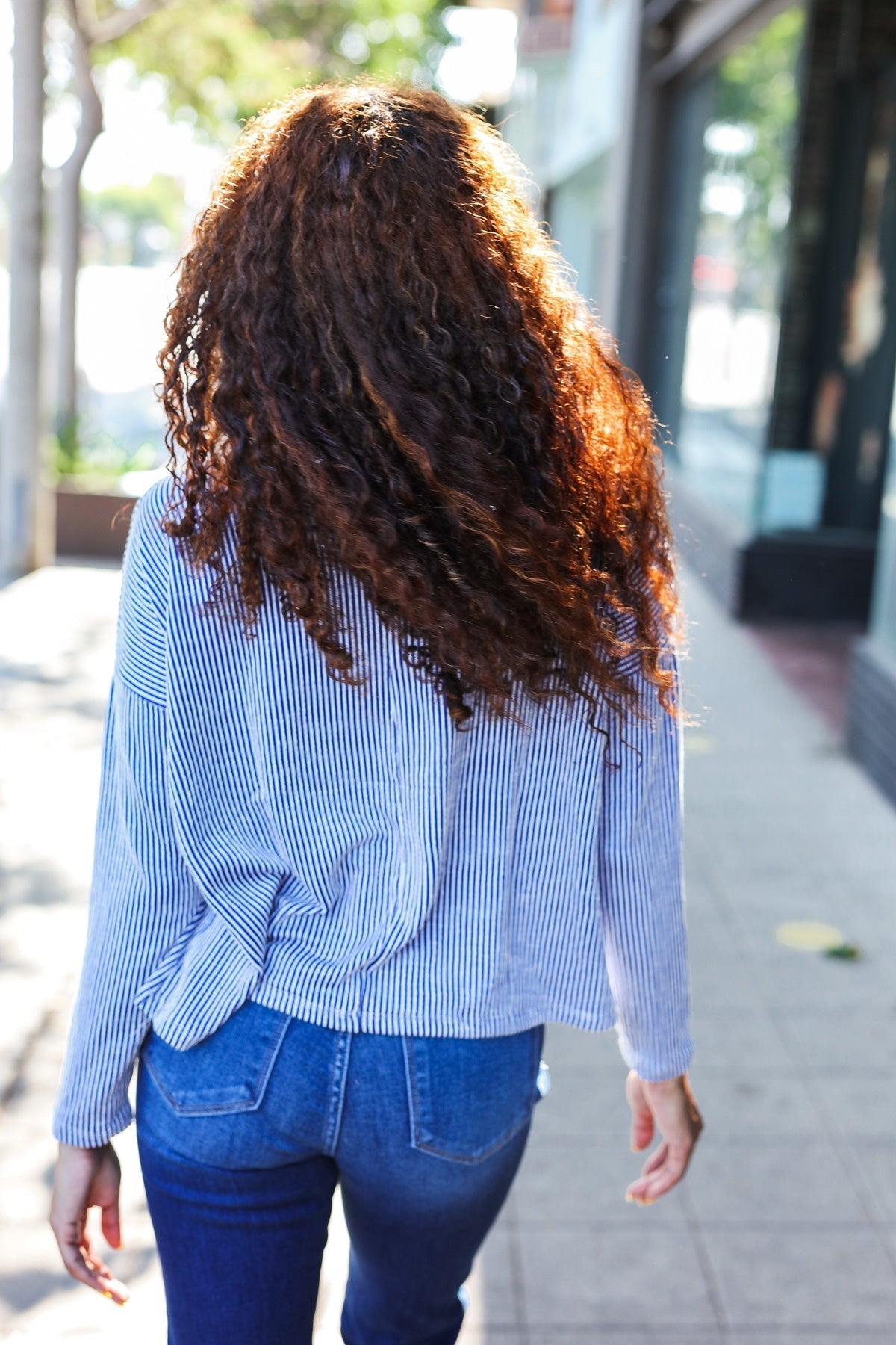 Bettina® | Hello beautiful blue ribbed dolman sweater top