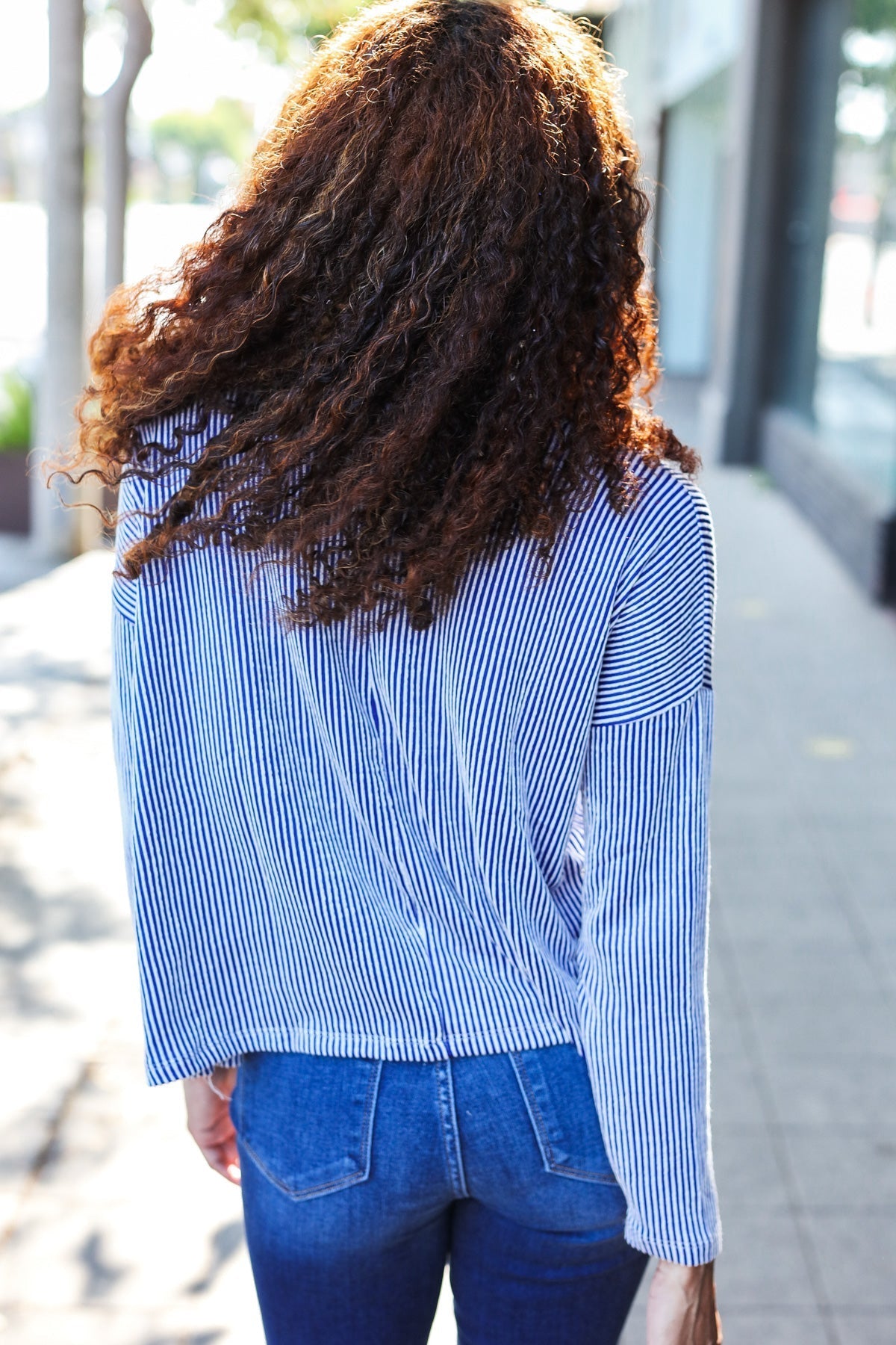 Bettina® | Hello beautiful blue ribbed dolman sweater top
