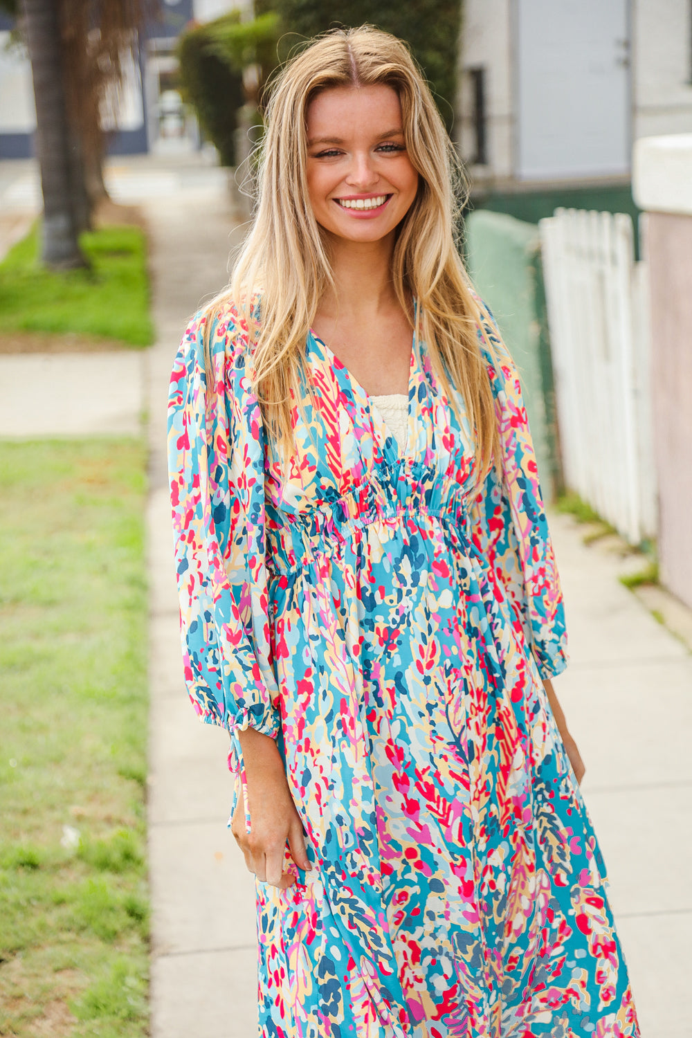 Daisy® | Star Struck Vintage Floral Midi Dress with Side Pockets