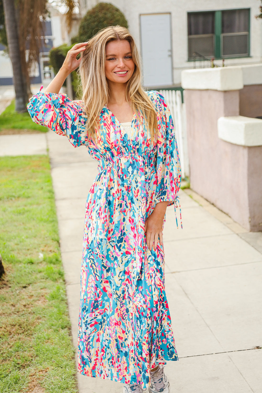 Daisy® | Star Struck Vintage Floral Midi Dress with Side Pockets