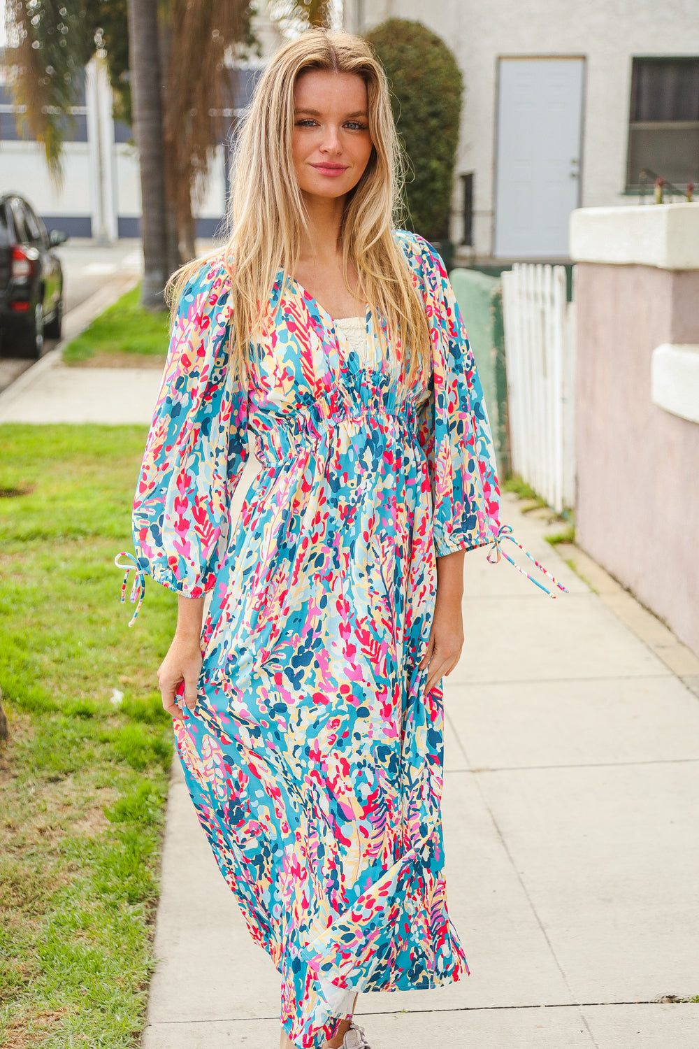 Daisy® | Star Struck Vintage Floral Midi Dress with Side Pockets