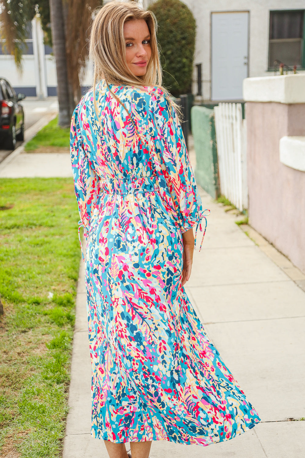Daisy® | Star Struck Vintage Floral Midi Dress with Side Pockets