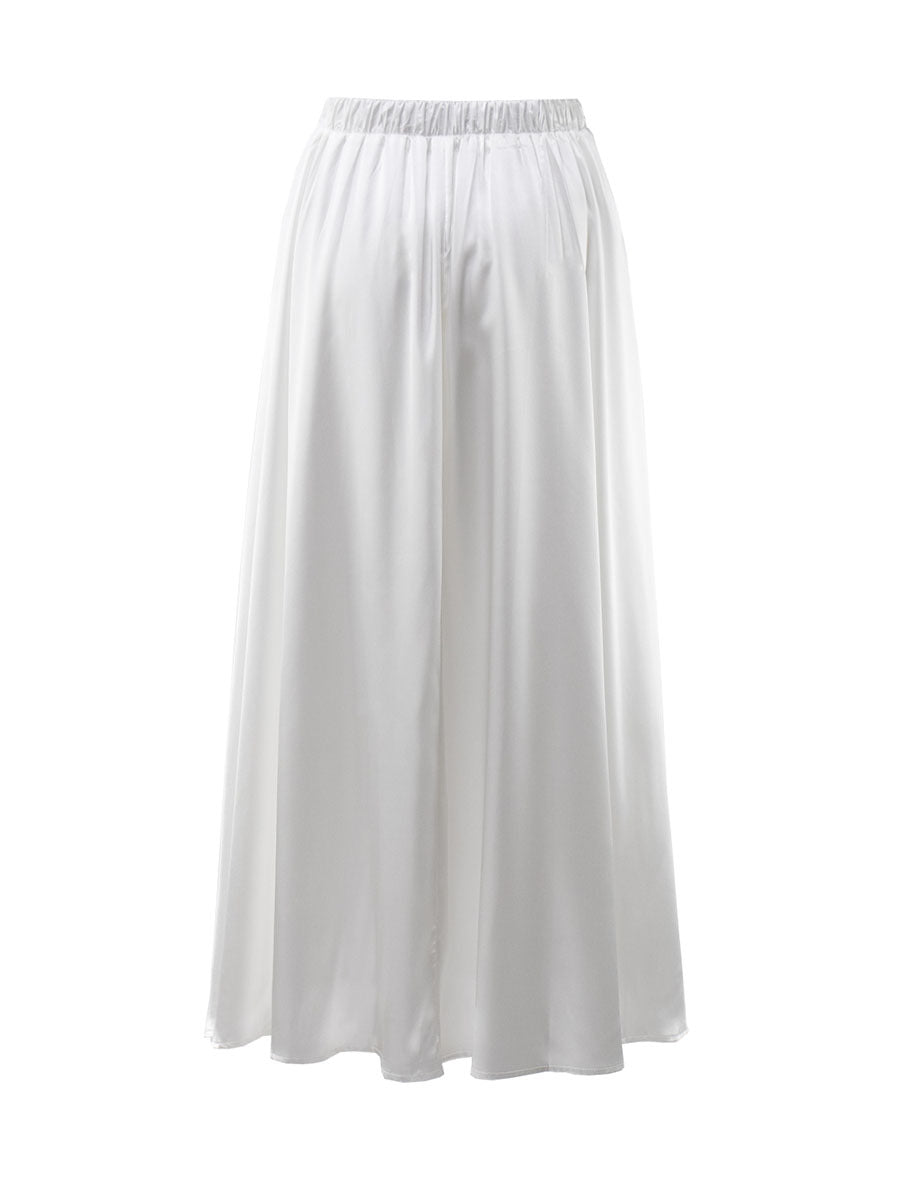 Alba® | Long satin skirt with a high waist
