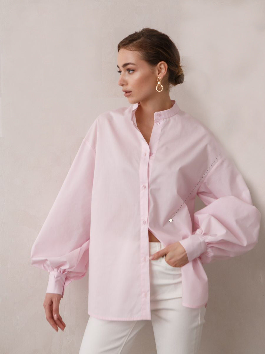 Blanca® | Cherry colored long sleeve puff shirt